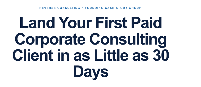 Reverse Consulting Workshop