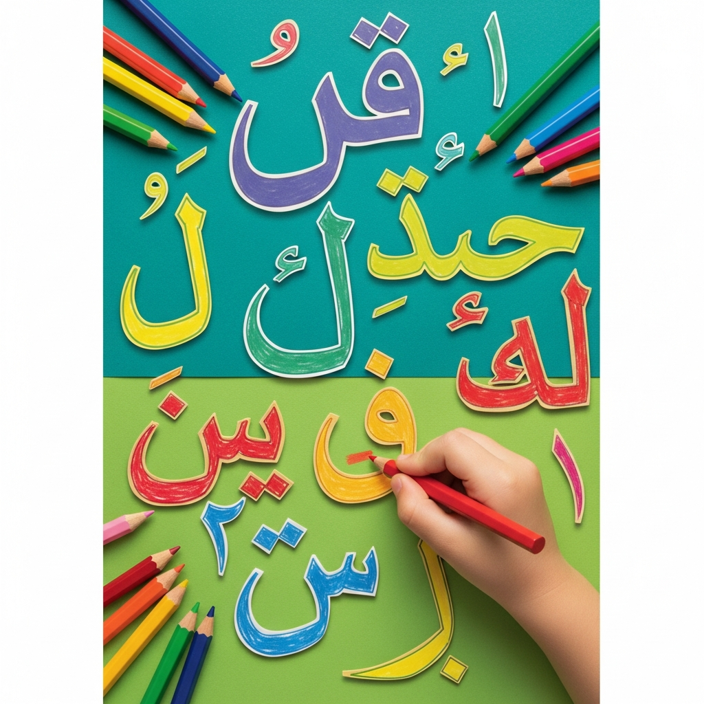 📚 لوحة تعليم الحروف العربية للأطفال 🎨