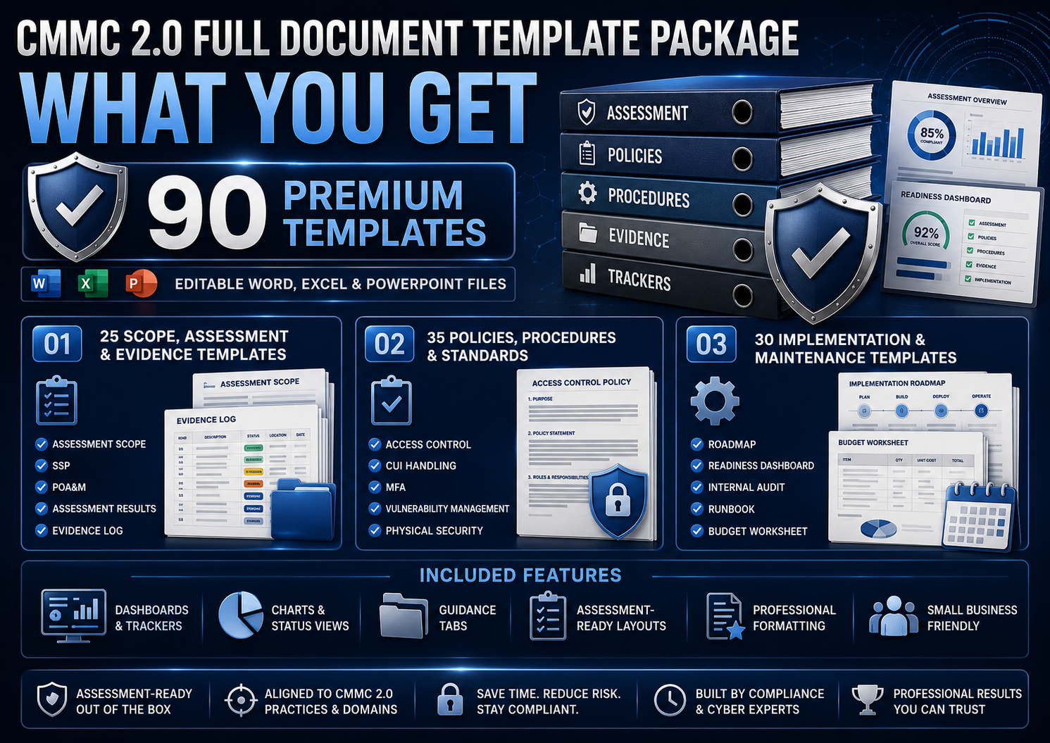 CMMC 2.0 Compliance Toolkit – Level 1 & 2 Audit-Ready Template Suite