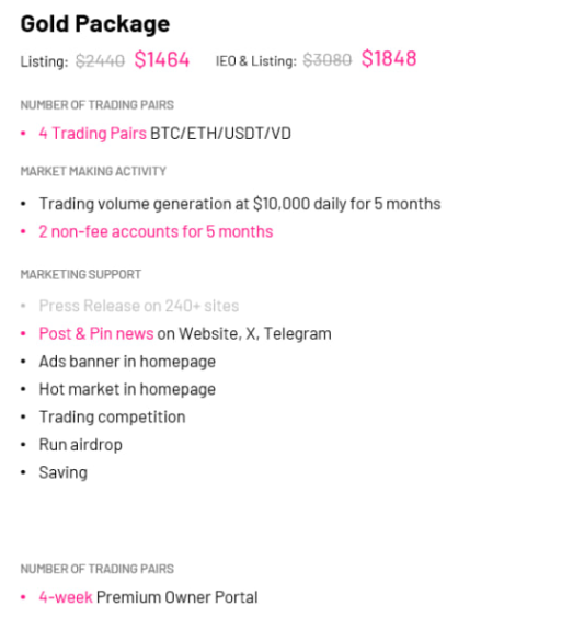 Gold listing on VinDAX exchange