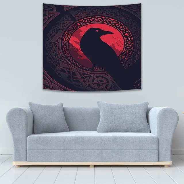 Viking Raven and Celtic Blood Style Tapestry