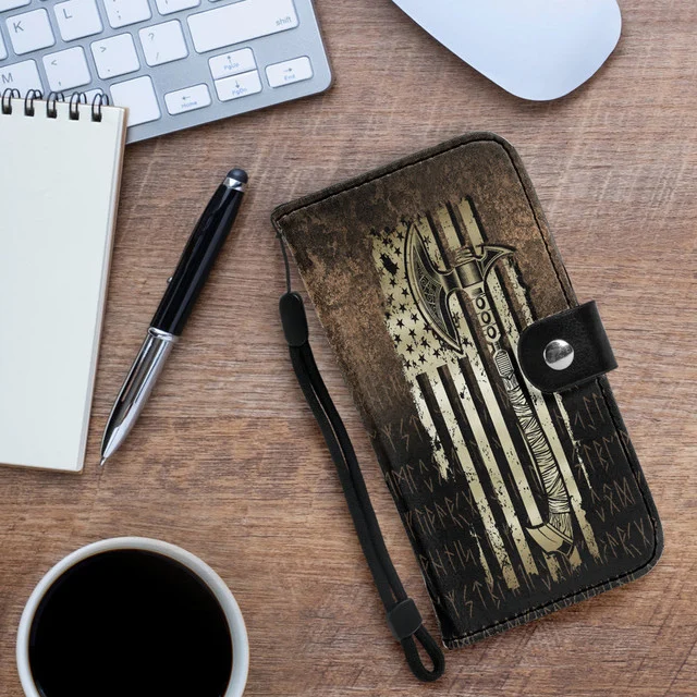 USA Flag Viking Cool American Norsemen Wallet Phone Case