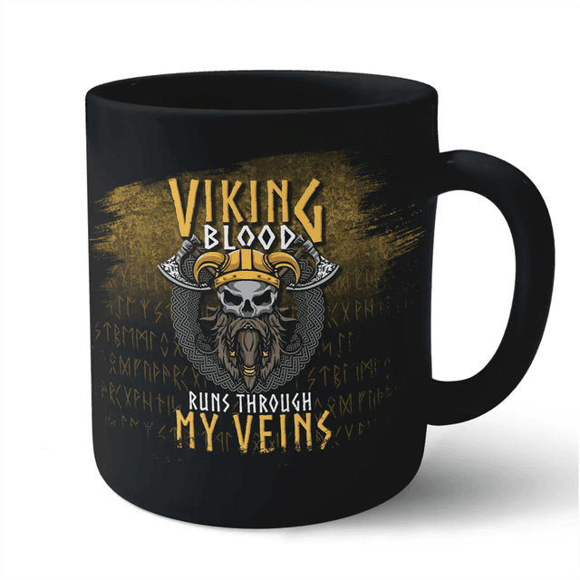  Funny Viking Blood Runs Through My Veins Norse Dna Mug