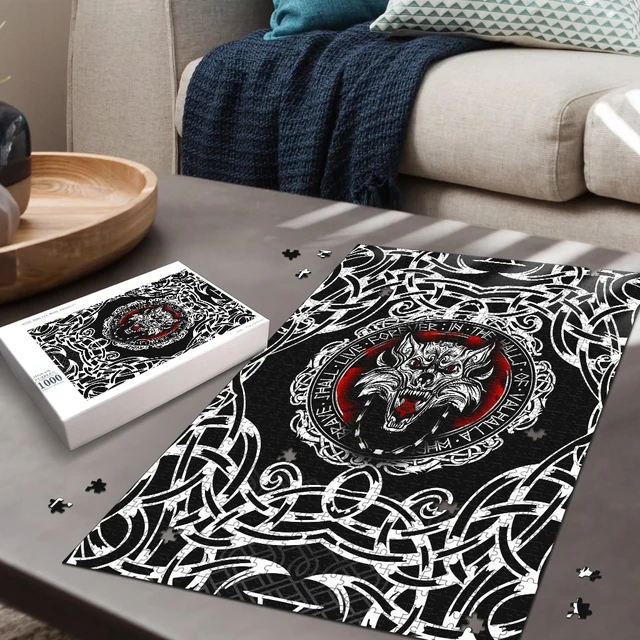 Viking Fenrir Wolf Premium Wood Jigsaw Puzzle