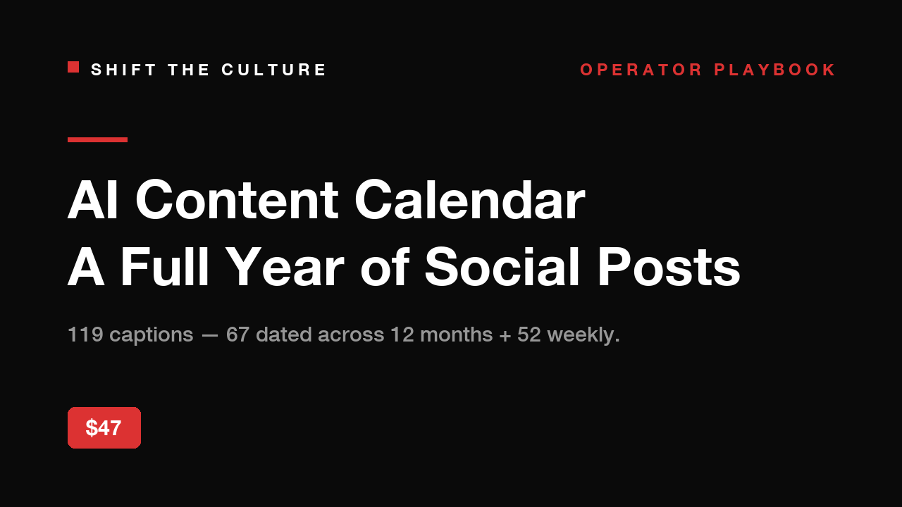 AI Content Calendar — 365 Days of Posts