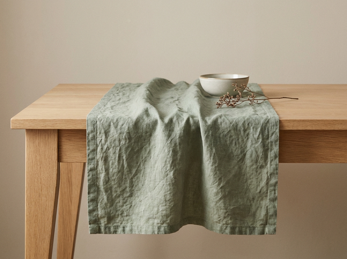 Linen Table Runner — Sage