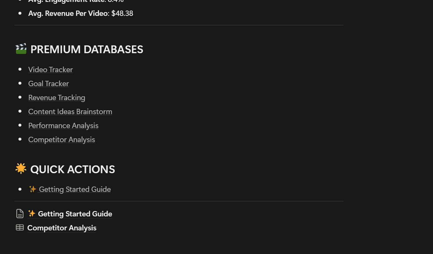 "The Complete Creator Bootcamp Analytics Notion Template"