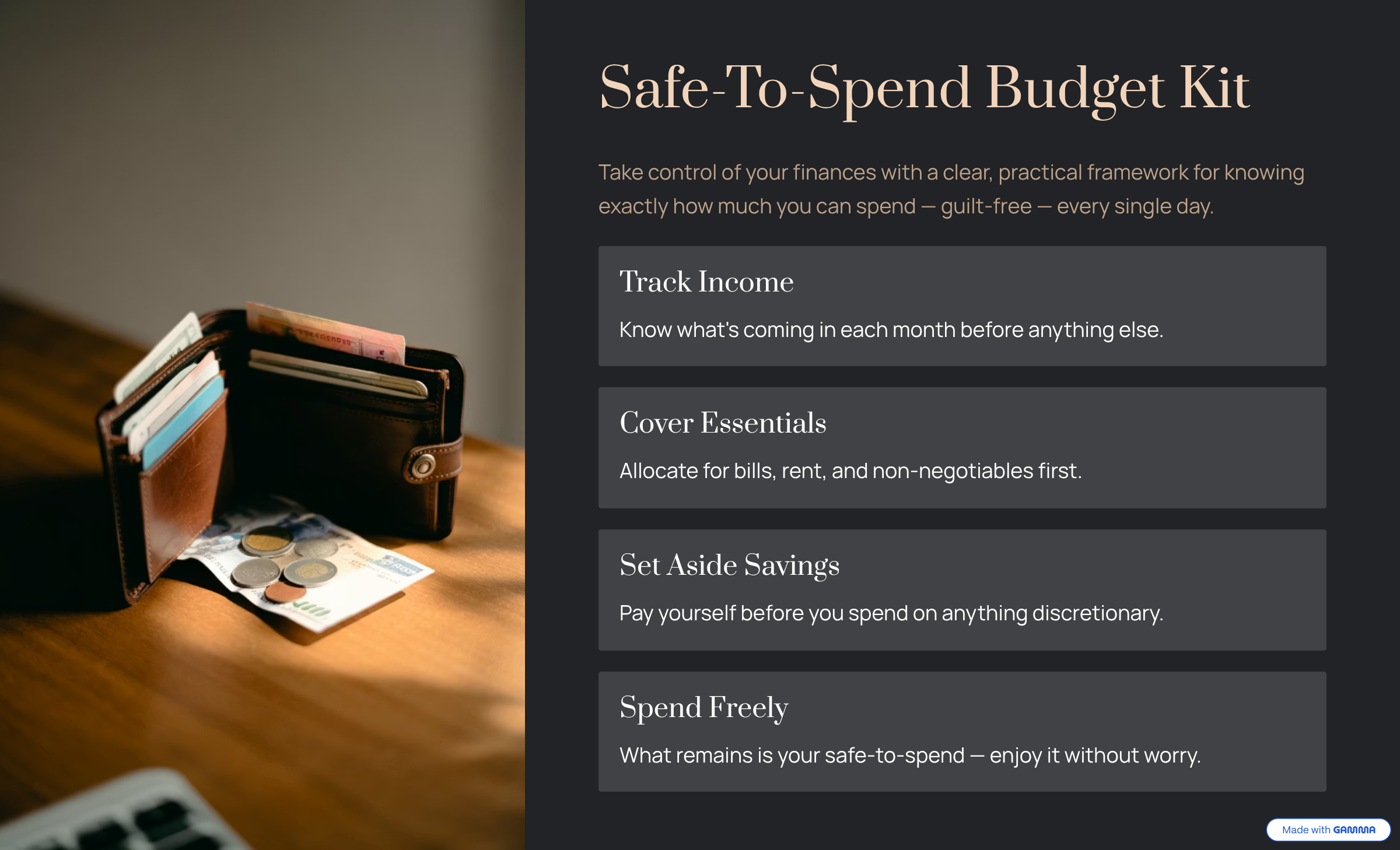 Safe-To-Spend Budget Kit