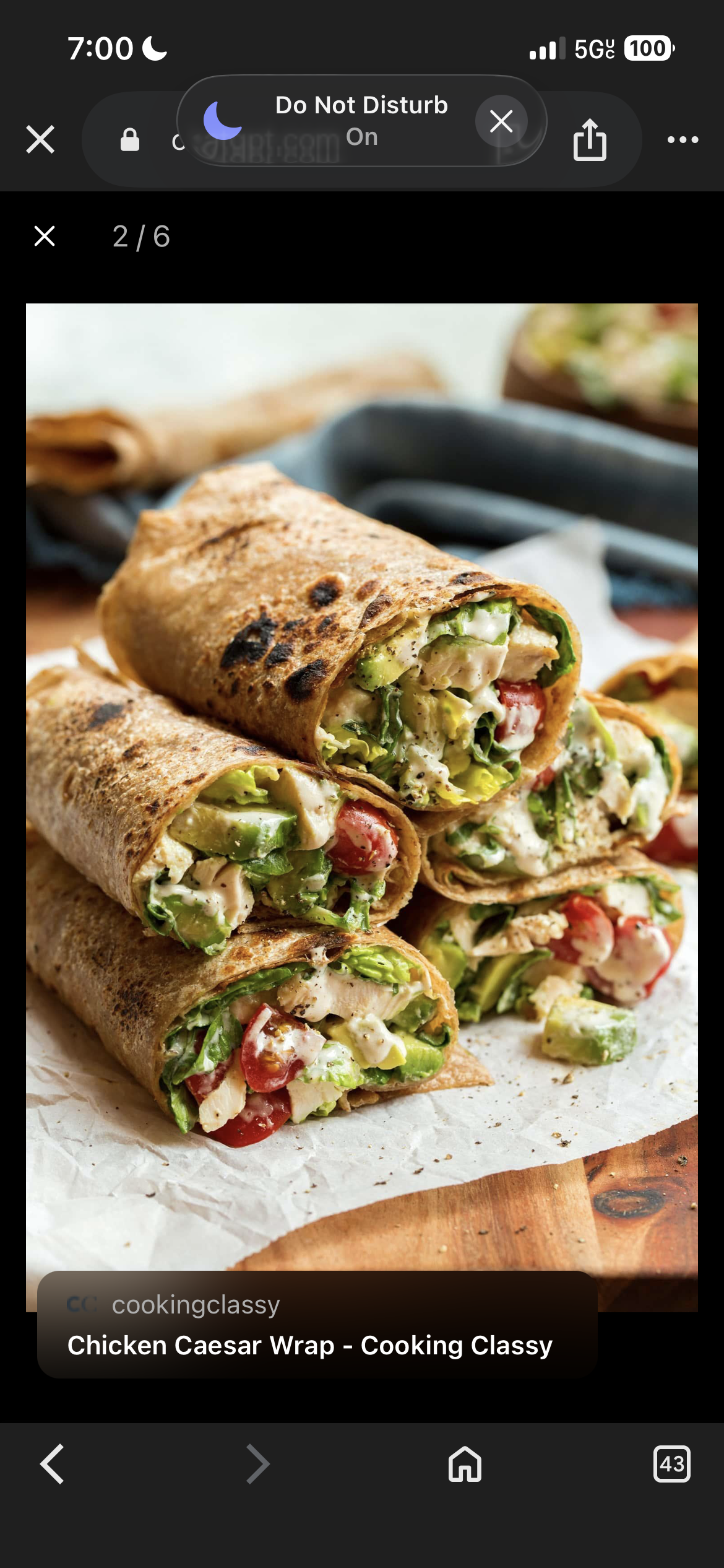 Chicken Caesar wrap