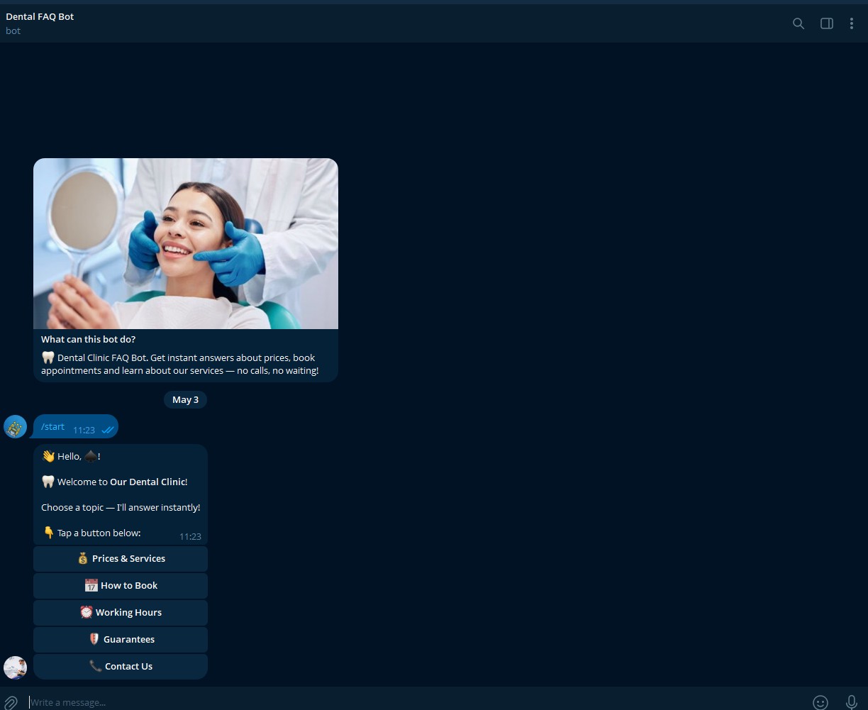 Dental Clinic FAQ Telegram Bot