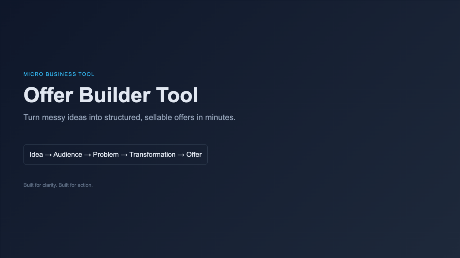 Offer Builder Tool