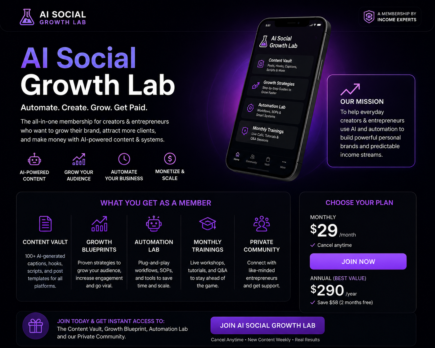 AI Social Growth Lab Membership