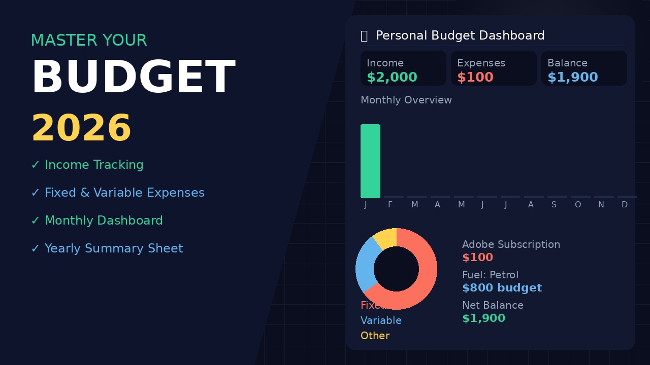 Income & Expense Excel Budget Tracker Template