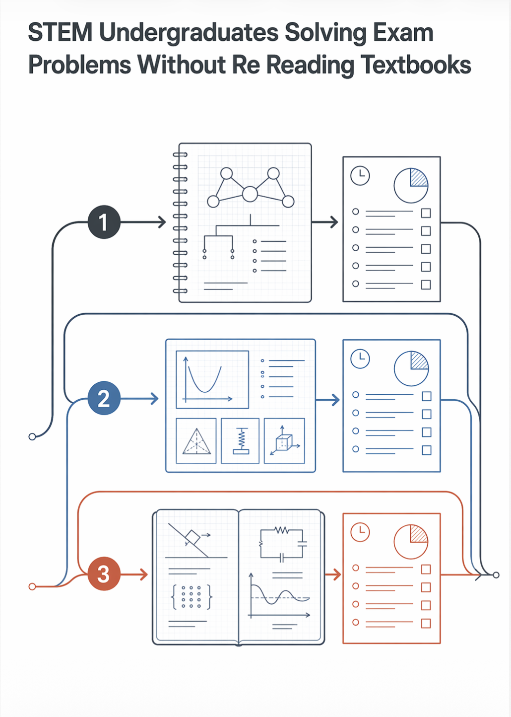 STEM Undergraduates Solving Exam Problems Without Re-Reading Textbooks