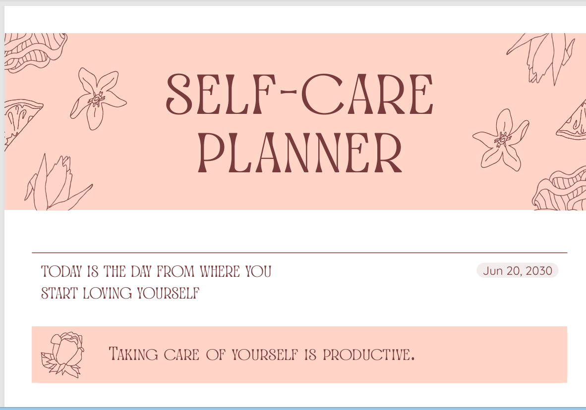 Self-Care Planner