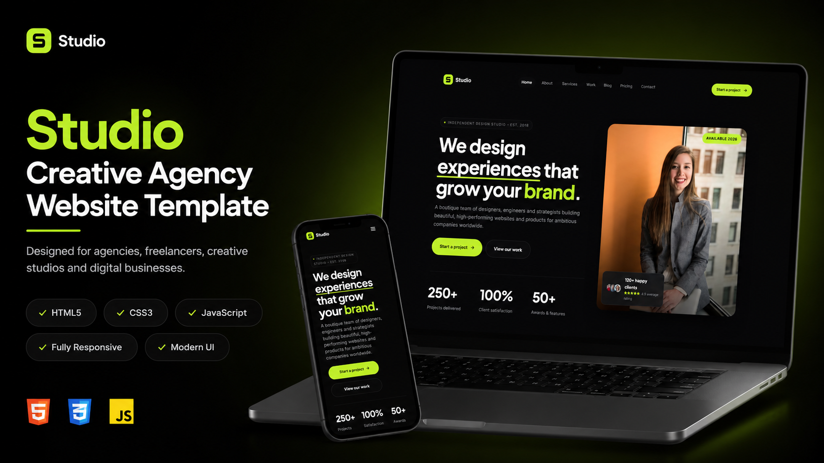 Studio Elite — Ultra-Modern Dark Agency & Portfolio Template