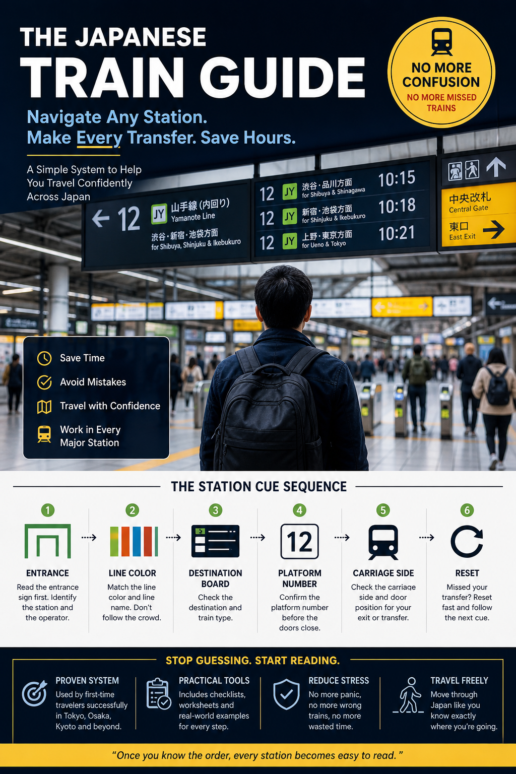 First time travelers riding Japan trains confidently without missing transfers