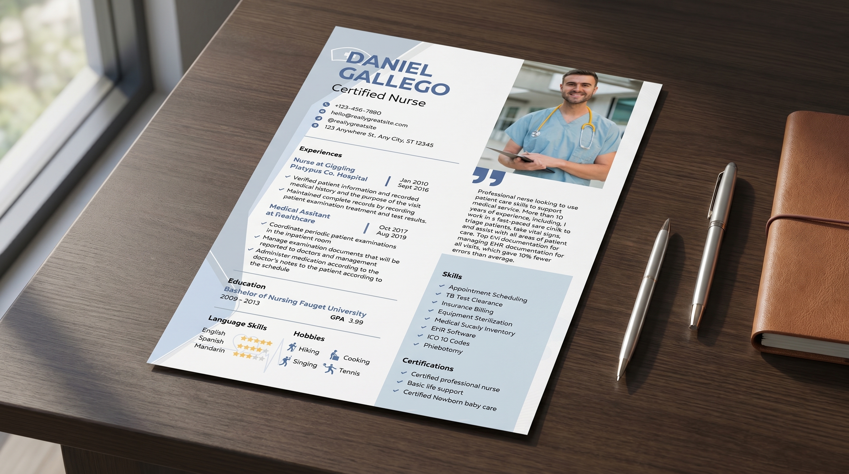 Professional Certified Nurse Resume Template 