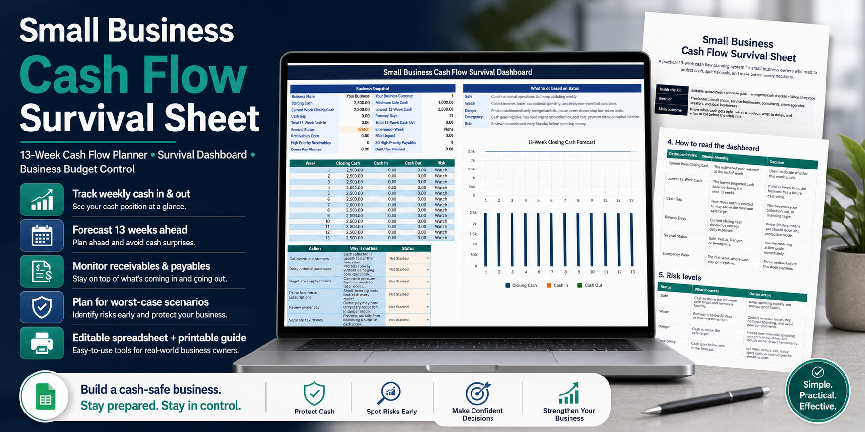 Small Business Cash Flow Survival Sheet