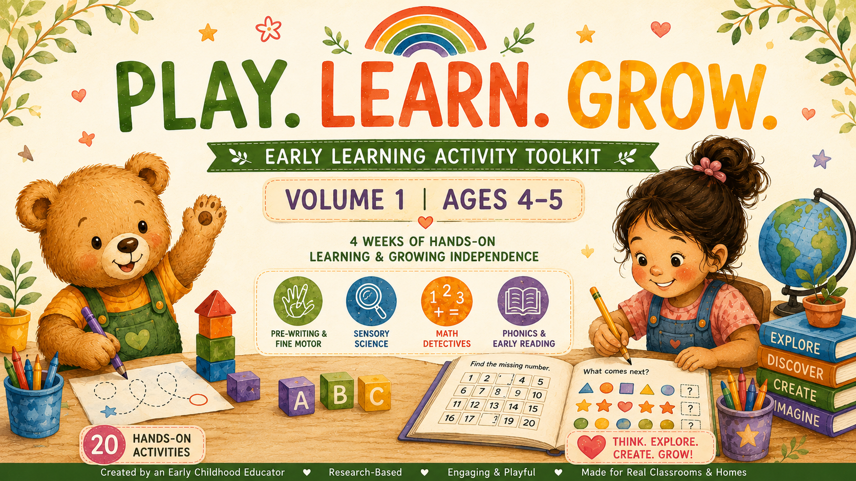 Play. Learn. Grow. | Volume 1 | Ages 4–5
