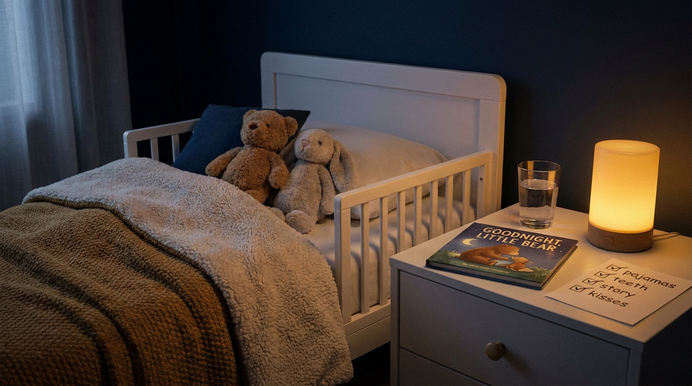 Parents Finishing Toddler Bedtime Without Stalling