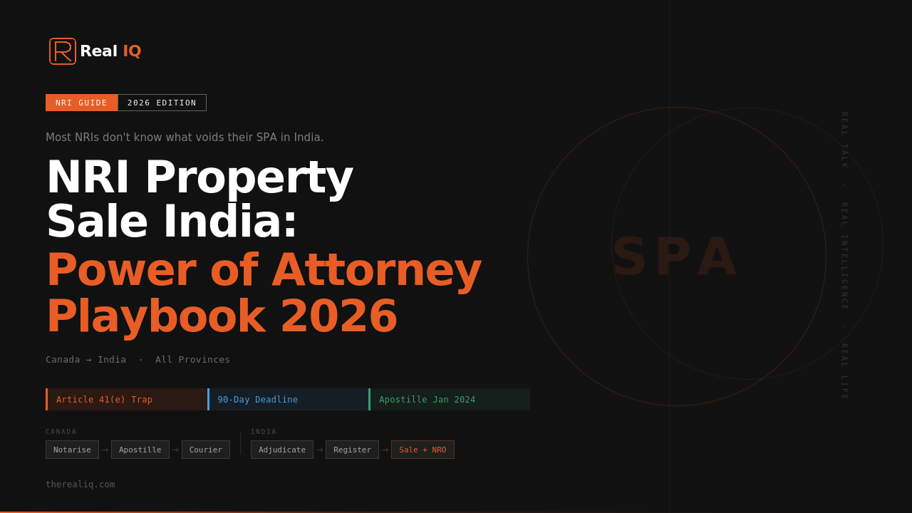 NRI Property Sale India: Power of Attorney Guide for Canadians 2026