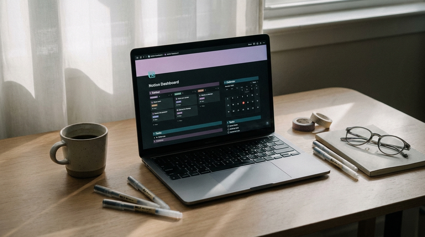 Aesthetic Notion Productivity Dashboard