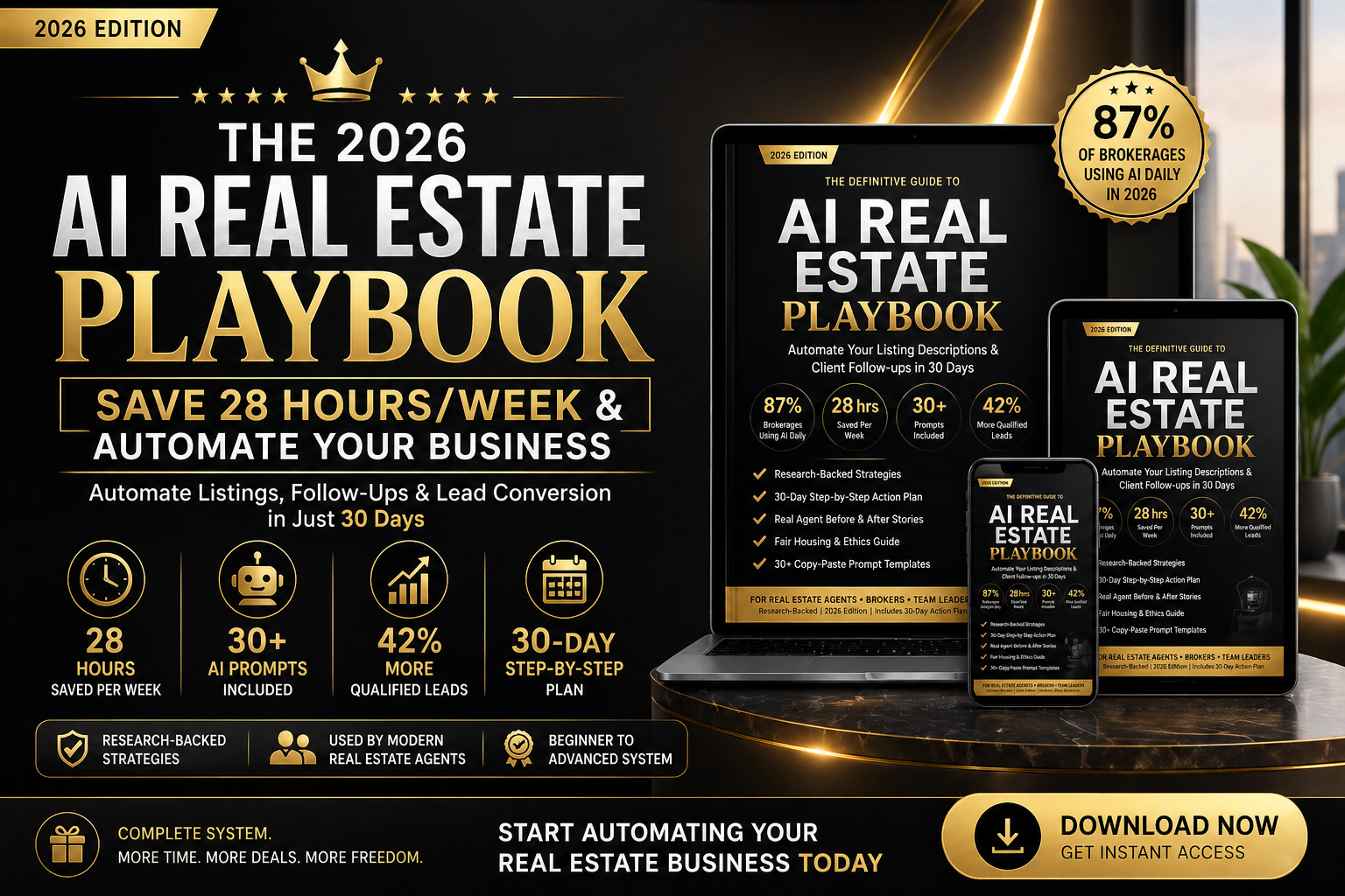 The 2026 AI Real Estate Playbook: Save 28 Hours/Week & Automate Your Business