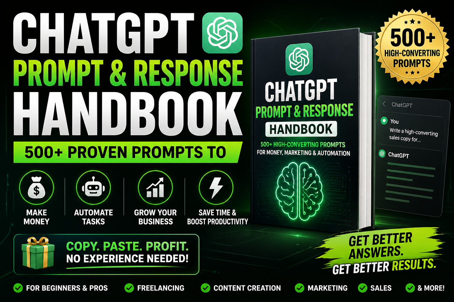 ChatGPT Prompt Handbook: 500+ Money-Making Prompts