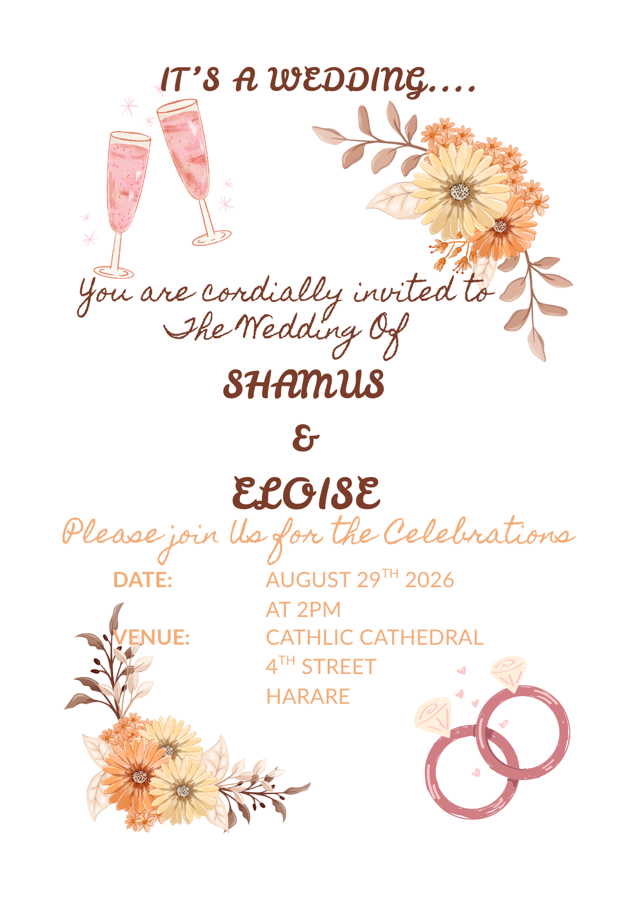 Autumn Wedding Invite Template