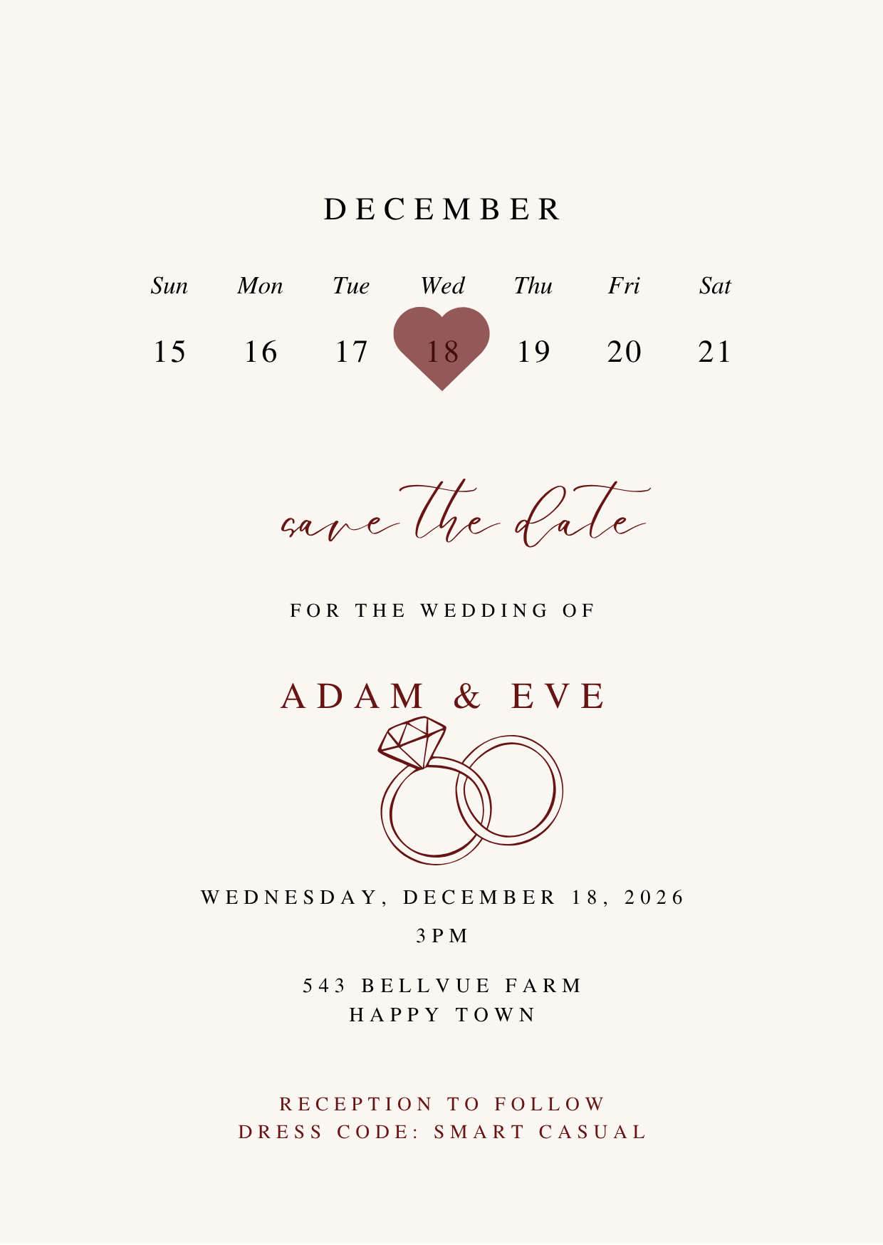 Save-the-Date Calendar invite