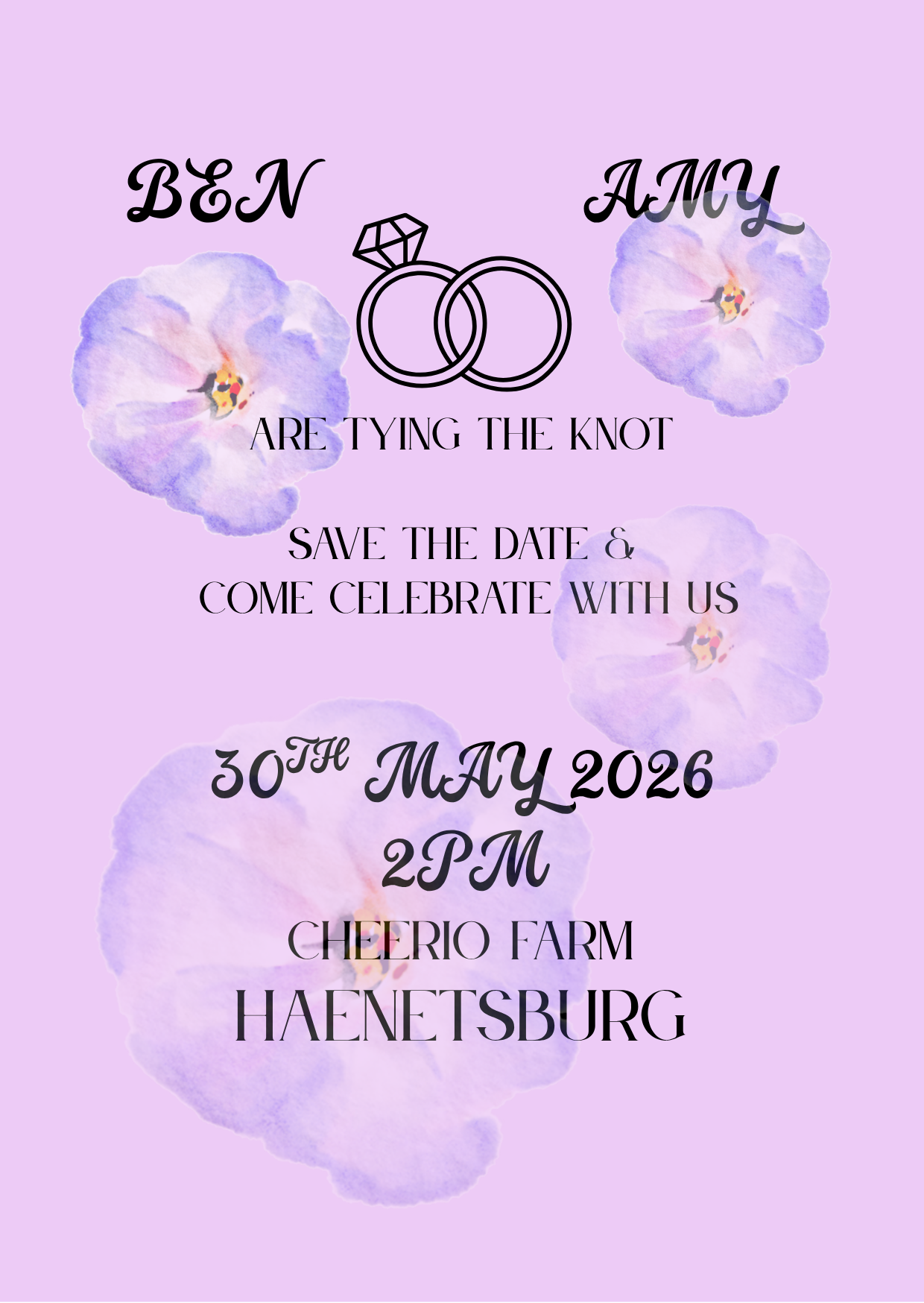 Lilac Save The Date Template