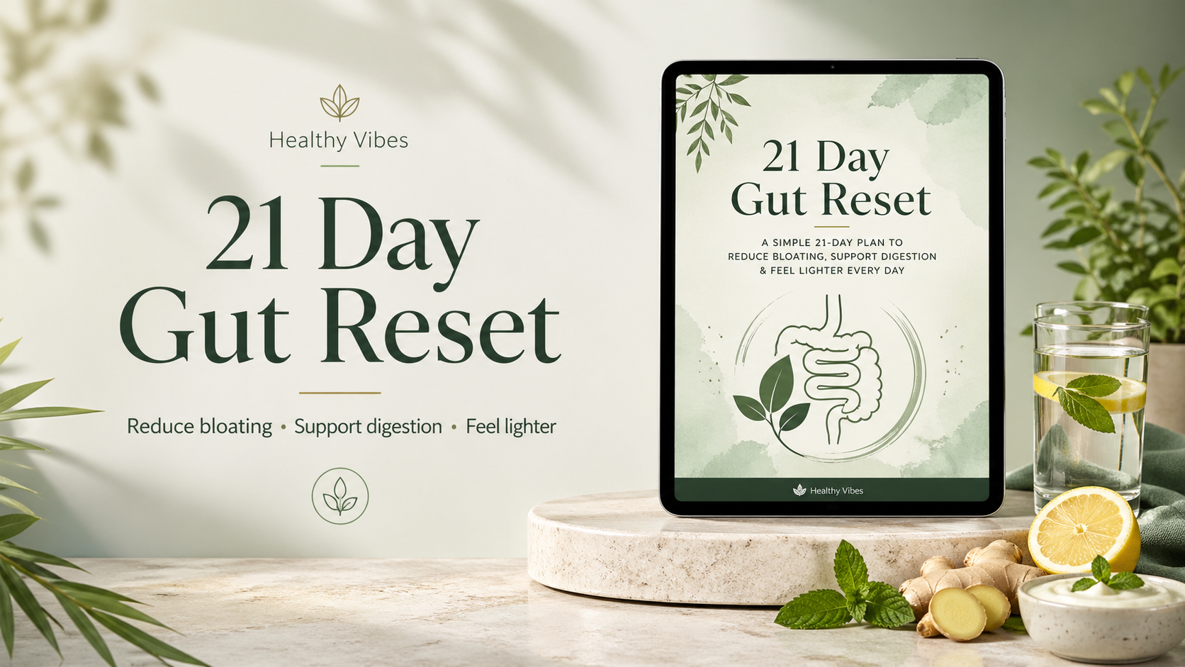 21-Day Gut Reset Ebook | Meal Plan, Tracker & Anti-Bloat Recipes