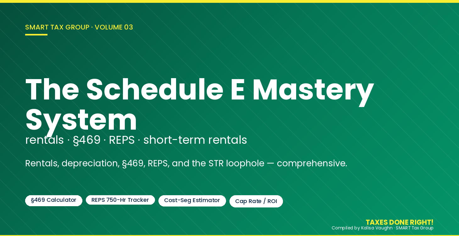 The Schedule E Mastery System Vol 3