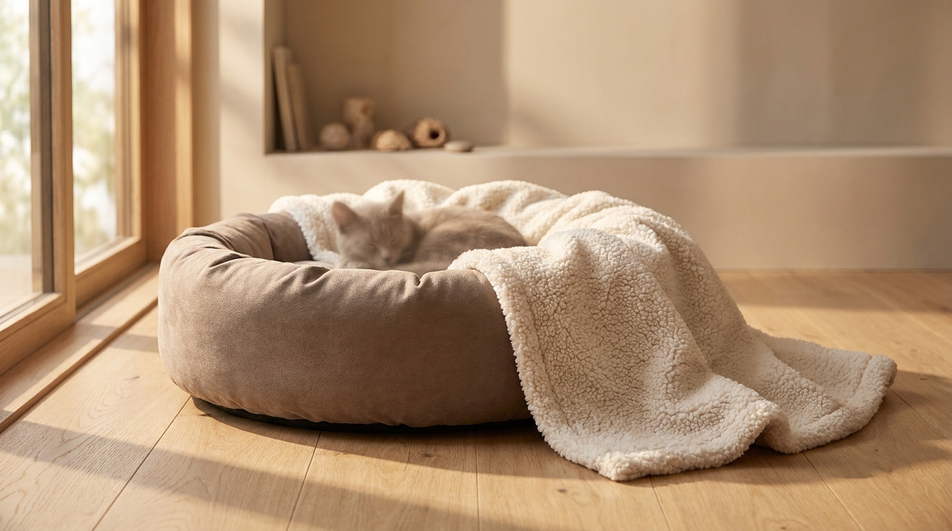 Cat Bed & Blankets