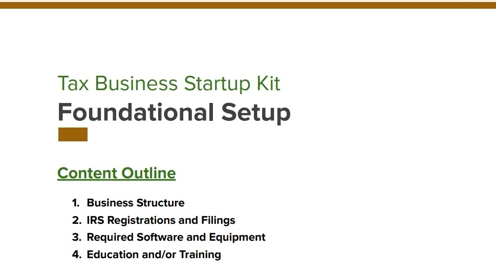 Tax Business Startup Kit