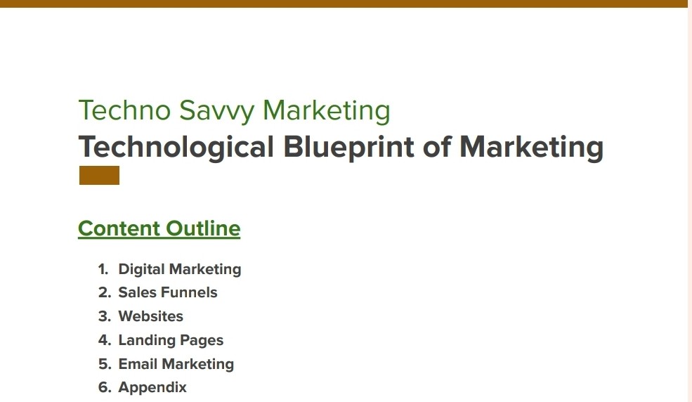 Technological Blueprint of Marketing