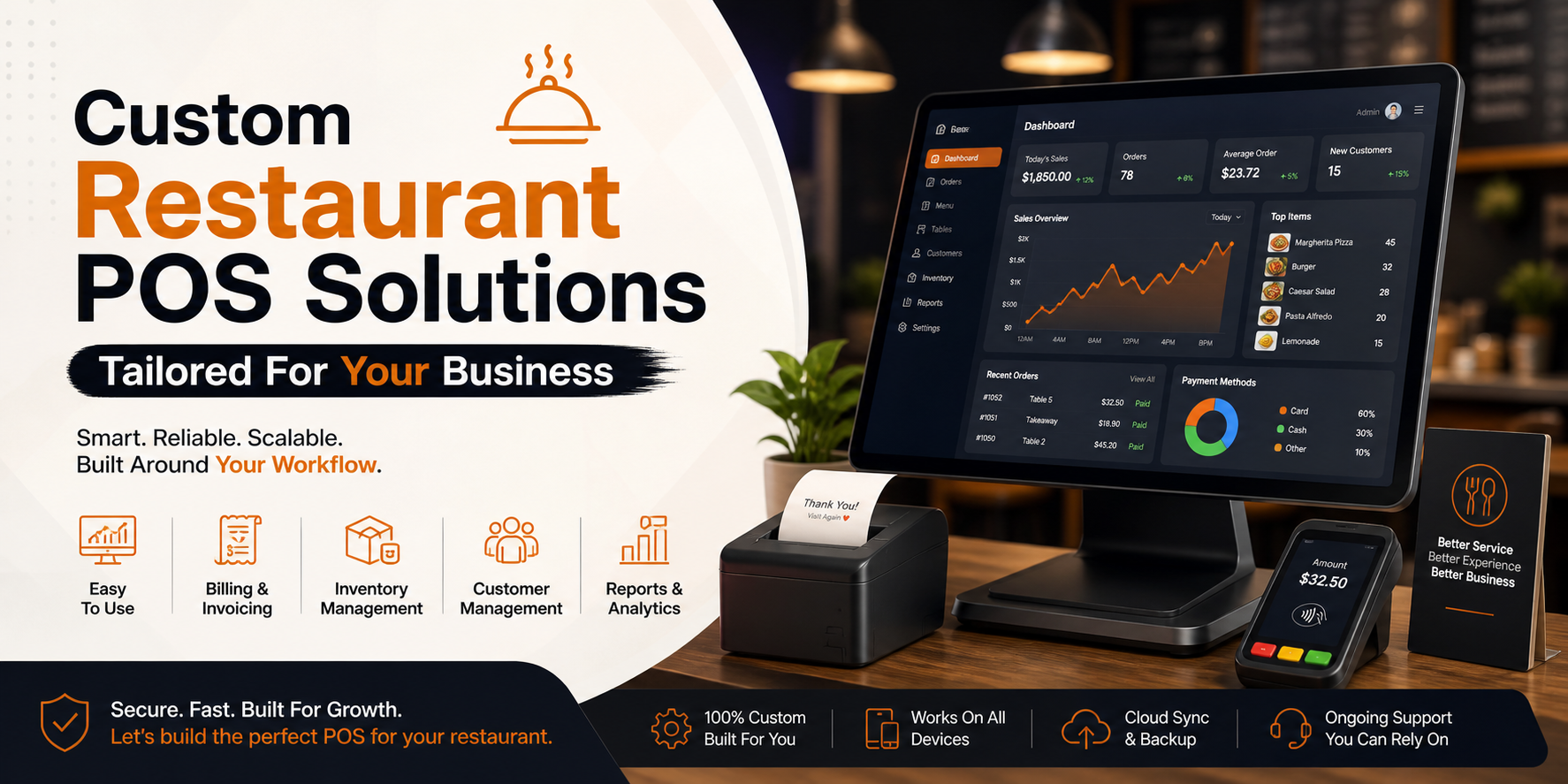 Custom Restaurant POS Solution - Tailored For YOU (Design Only)