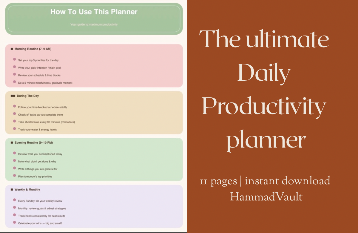  Daily Productivity planner