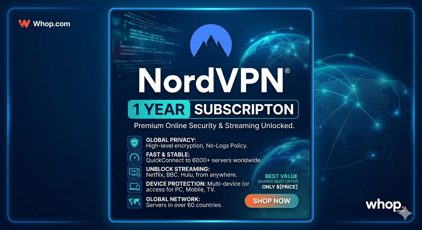 NordVPN Premium - 1 Year Subscription (Shared Slot)