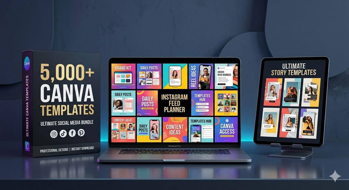  5,000+ Canva Premium Social Media Templates Mega Pack – Ready-To-Use Reels, Pos