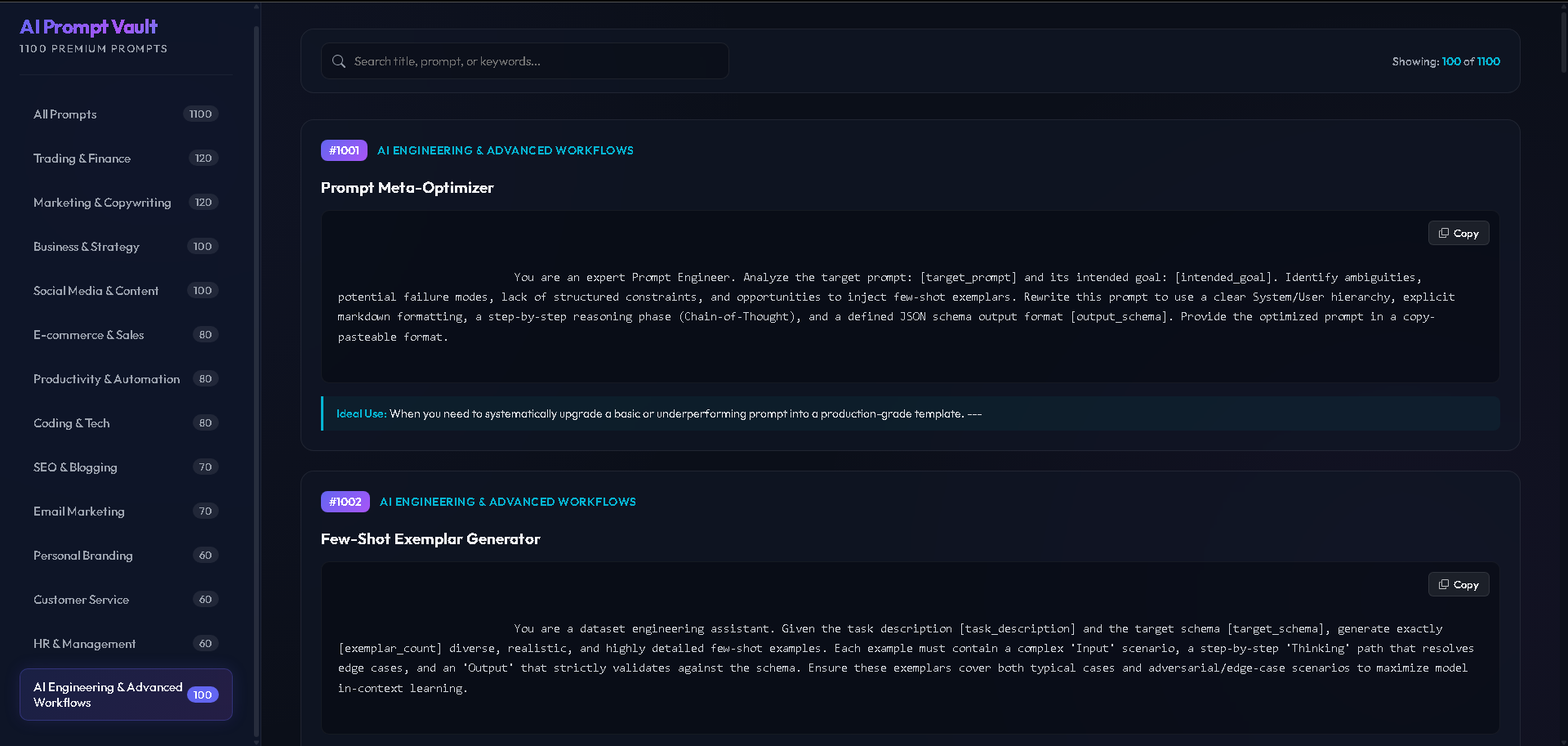 AI Prompt Vault™ 1100 Premium Prompts