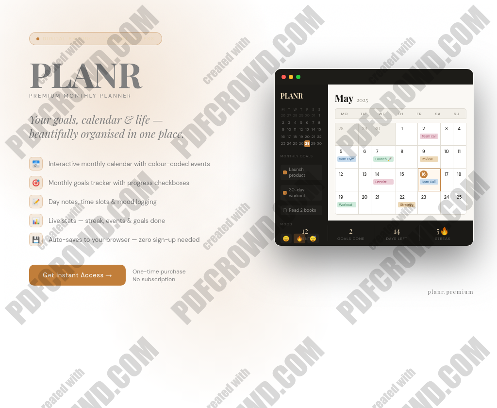 Monthly planner 