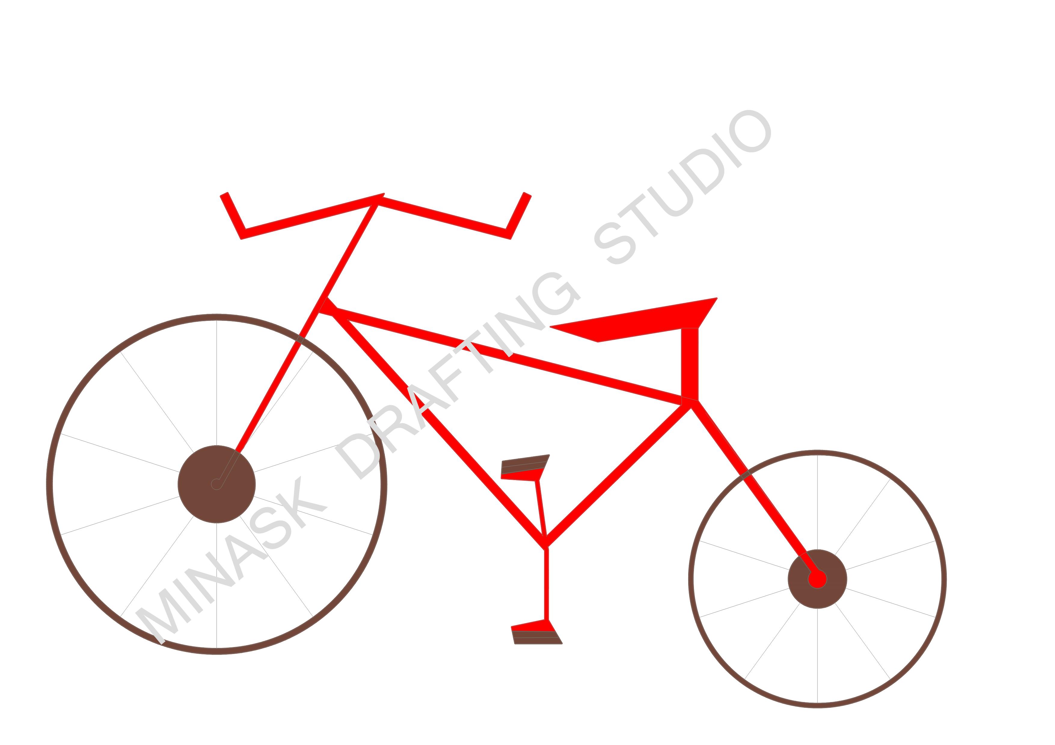 Abstract Geometric Bicycle Vector Line Art