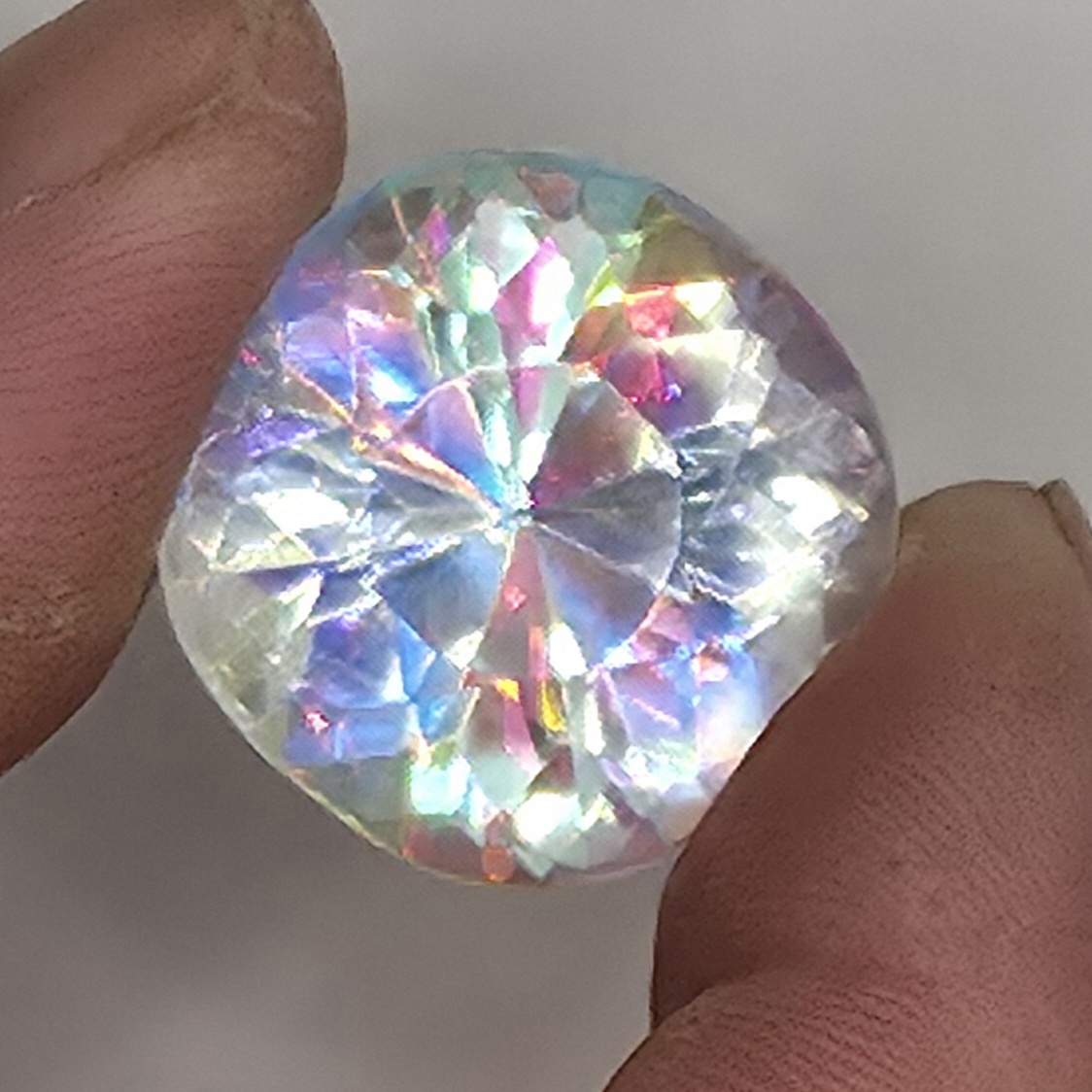 Rainbow Razzlecore - Cusion Square Cut X-cube Crystal