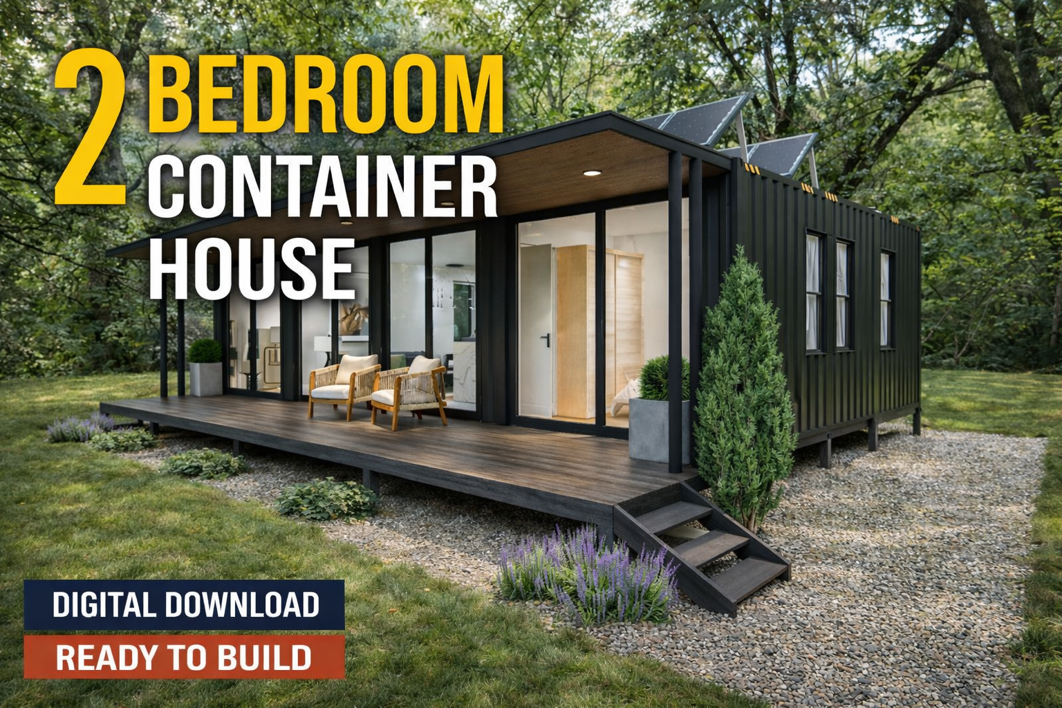 Modern 2-Bedroom Shipping Container House Plans - HBH02