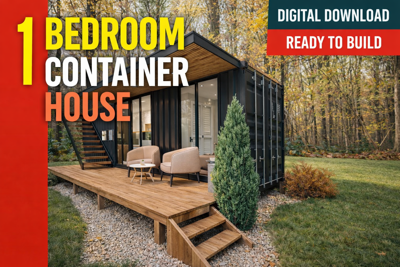 Modern 1-Bedroom w Rooftop Terrace Shipping Container House - HBH03