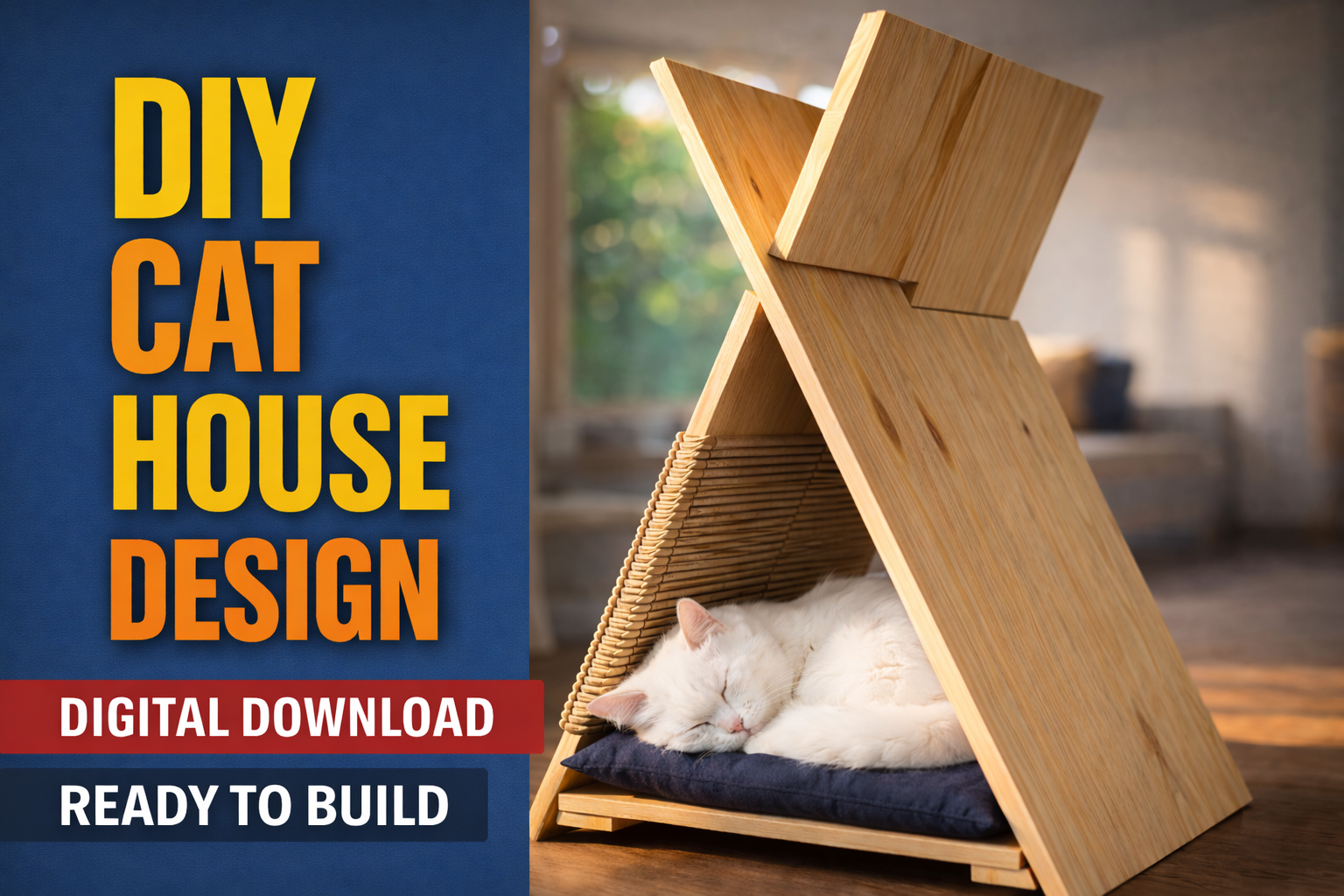 Modern Cat House - DIY Woodworking - Model CH01
