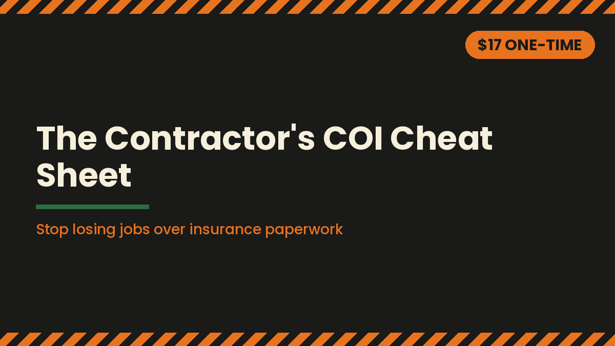 The Contractor's COI Cheat Sheet