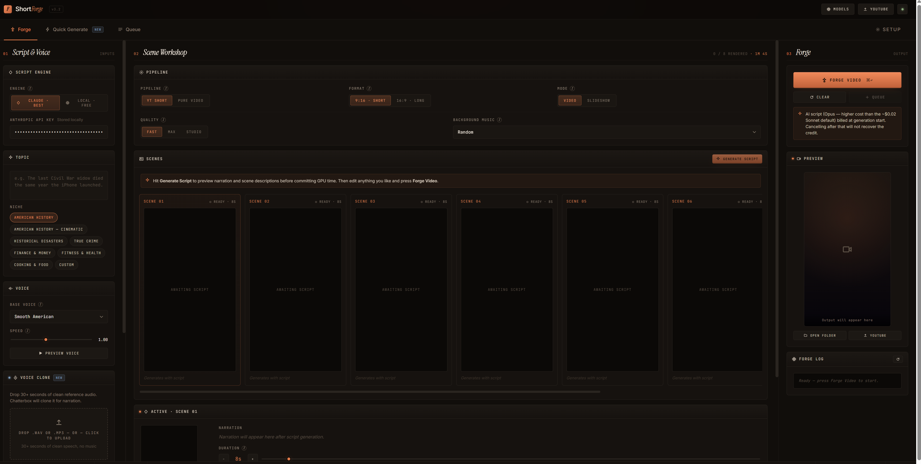 ShortForge — AI YouTube Shorts Generator